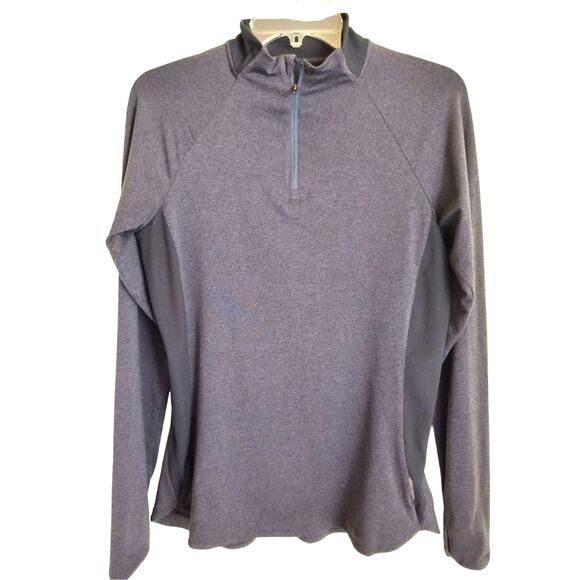 REI Co-op 1/4 Zip Top Women's Sz M Gray Long Sleeve Reflective Pullover Running - Picture 1 of 14